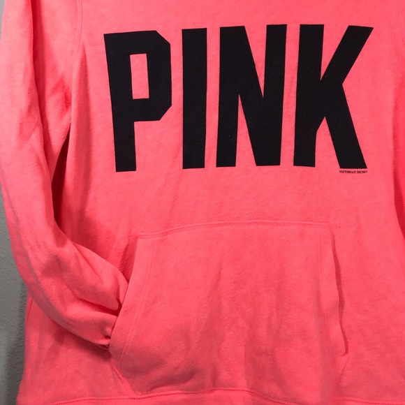 VS PINK neon logo Longsleeve hoodie pocket sweater - Picture 3 of 7